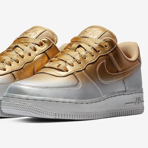 Nike Women’s Air Force 1 Metallic Gold/Silver - Picture 8 of 8